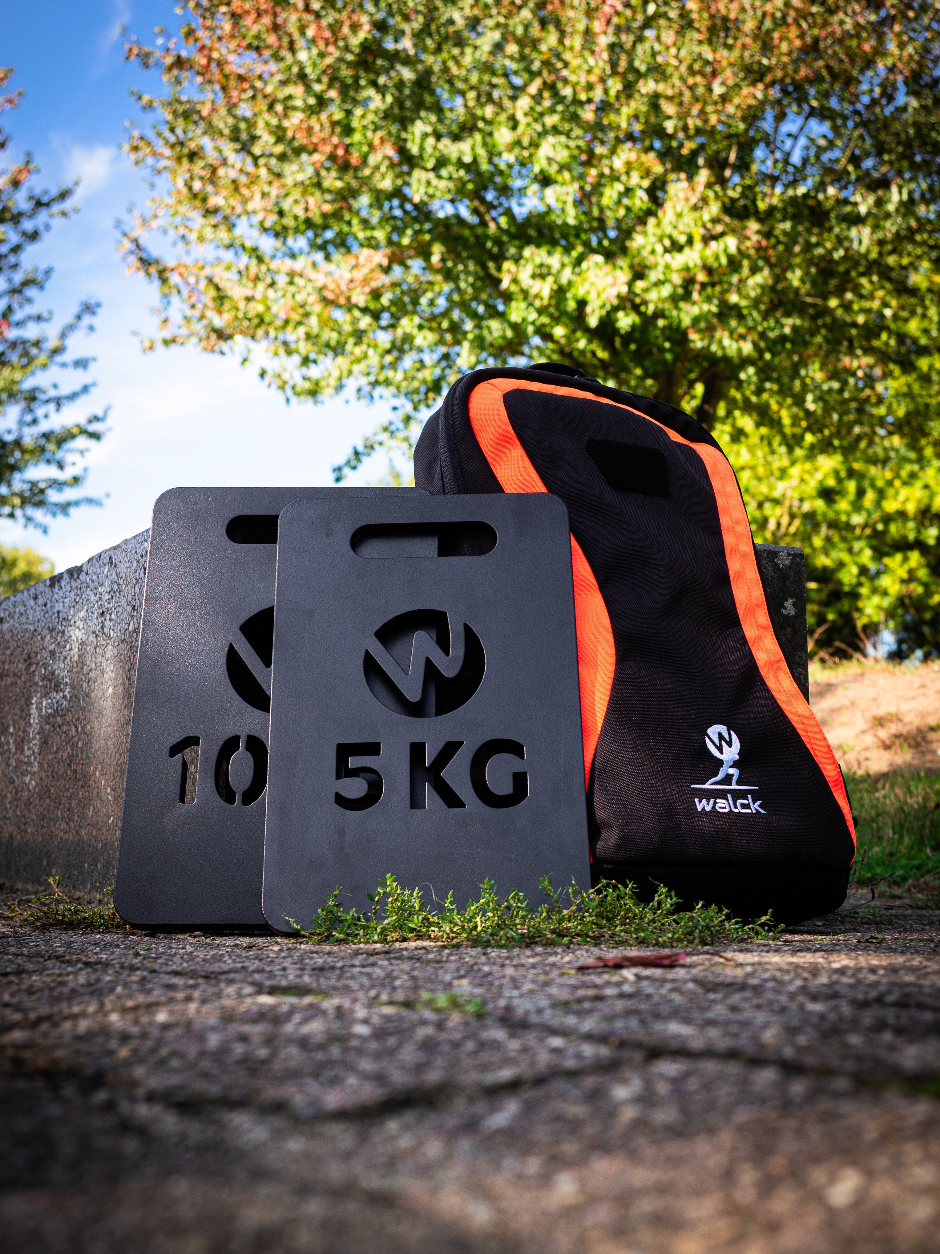 WALCk rugzak met twee 5kg gewichtsplaten