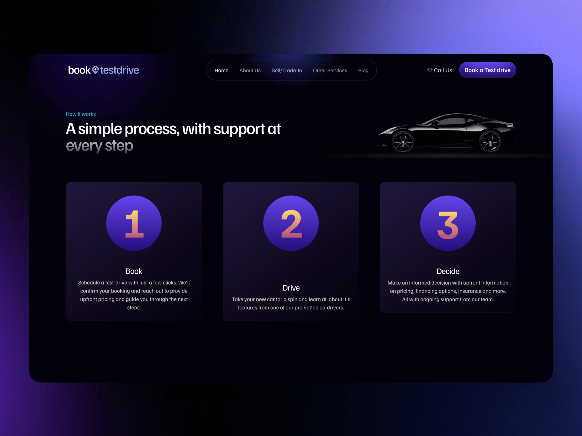 Book a test drive Australia Mockup 2 - a Web app designer in Australia