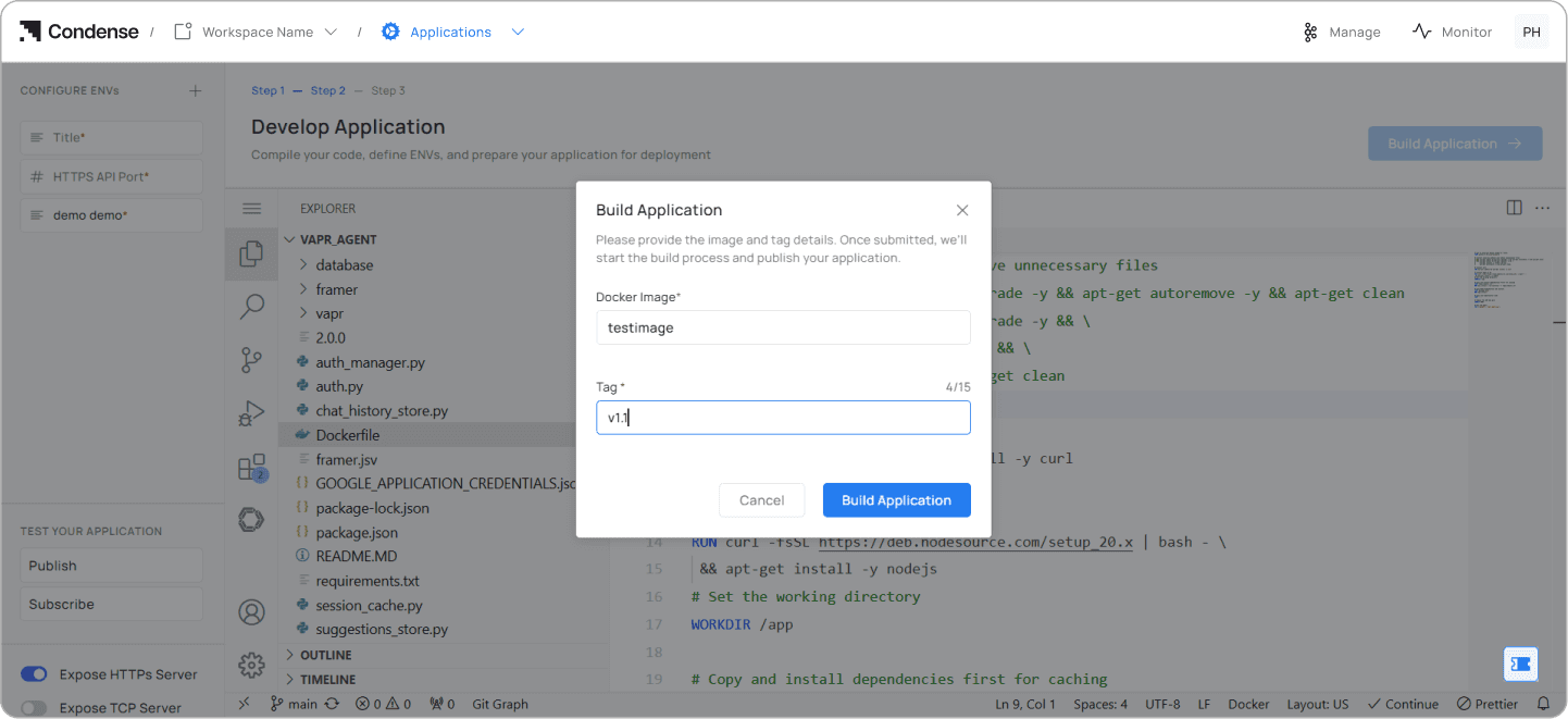 Condense Core- Add Docker Tags