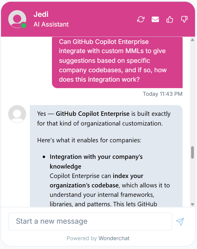 Wonderchat AI agent 4