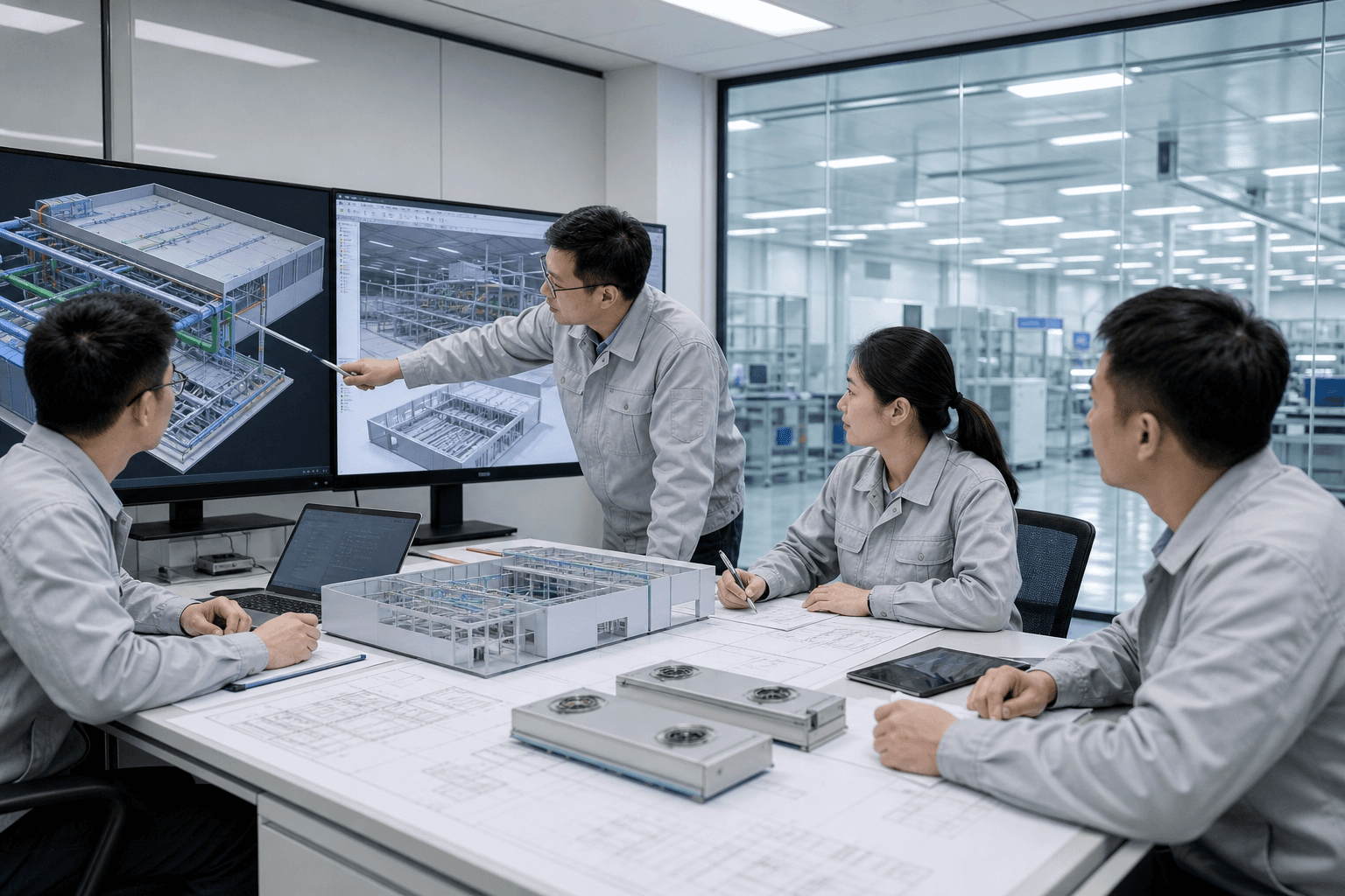 香港無塵車間 HEPA 濾網突破工廈低樓底限制 BIM 排佈 | Hong Kong Clean Room HEPA Filter Overcoming Industrial Building Low Ceiling Limitation BIM Layout