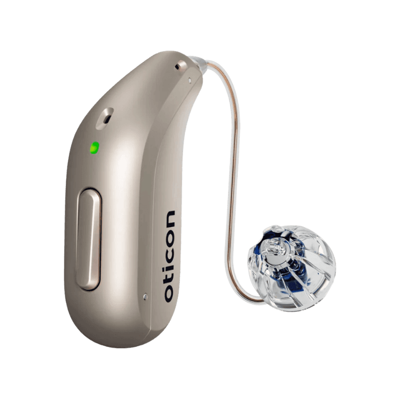 Appareil auditif Oticon Intent 1 miniRITE R : micro-contour rechargeable de nouvelle génération. Écoute naturelle et précise. Essai gratuit 30 jours chez Audio Pour Tous.