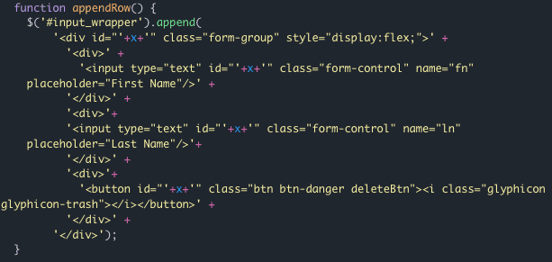 Dynamically Adding Form Elements in JQuery - 3