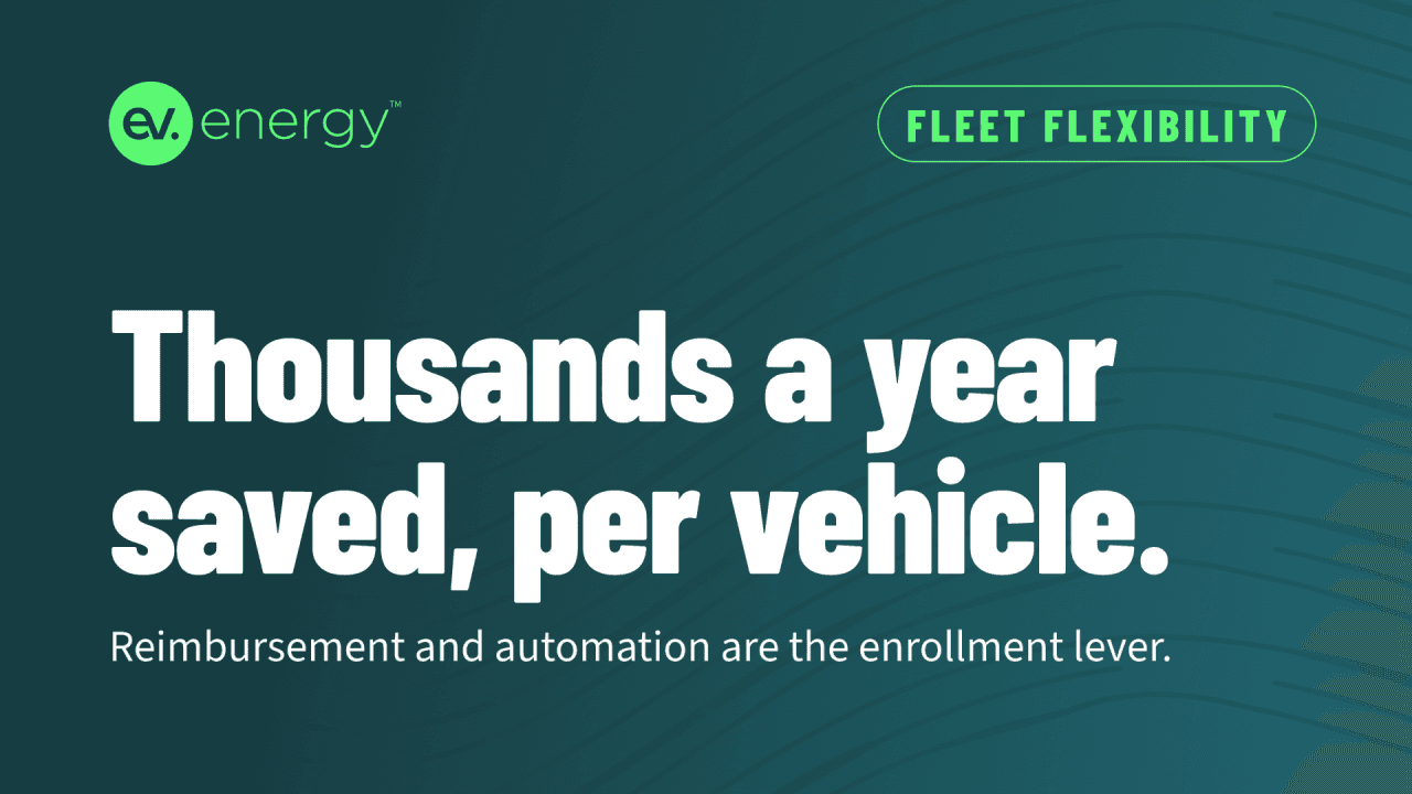 Fleet Flexibility: Thousands a year saved, per vehicle. Reimbursement and automation are the enrollment lever.