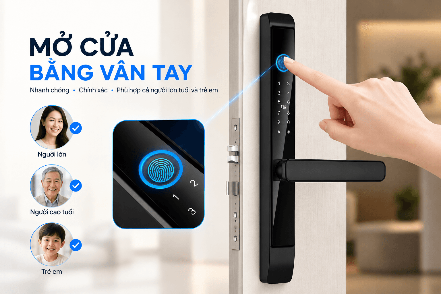 Mở cửa bằng vân tay