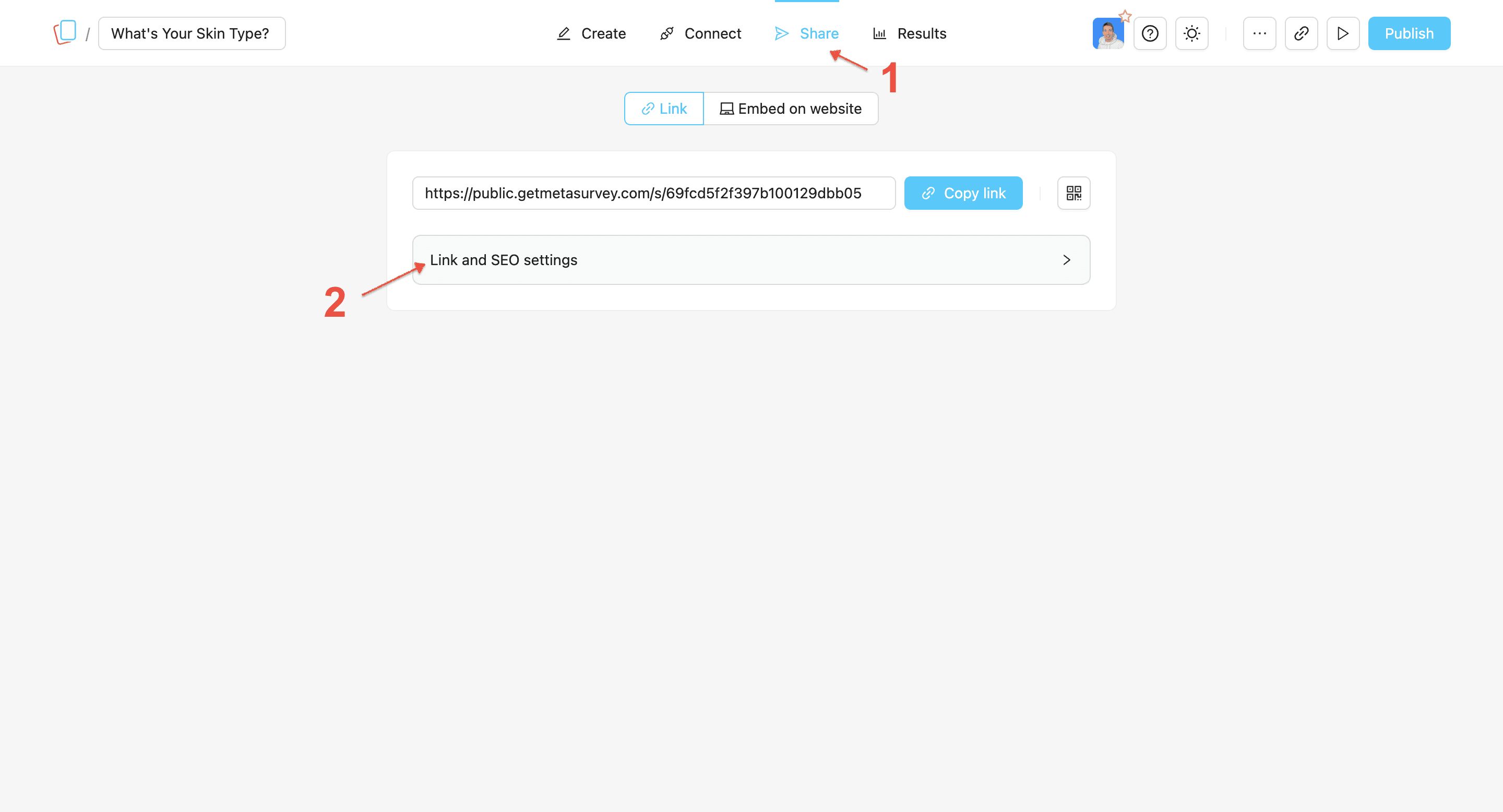 How to find Link & SEO Settings