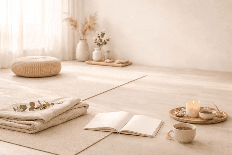 Peaceful Mediterranean terrace view