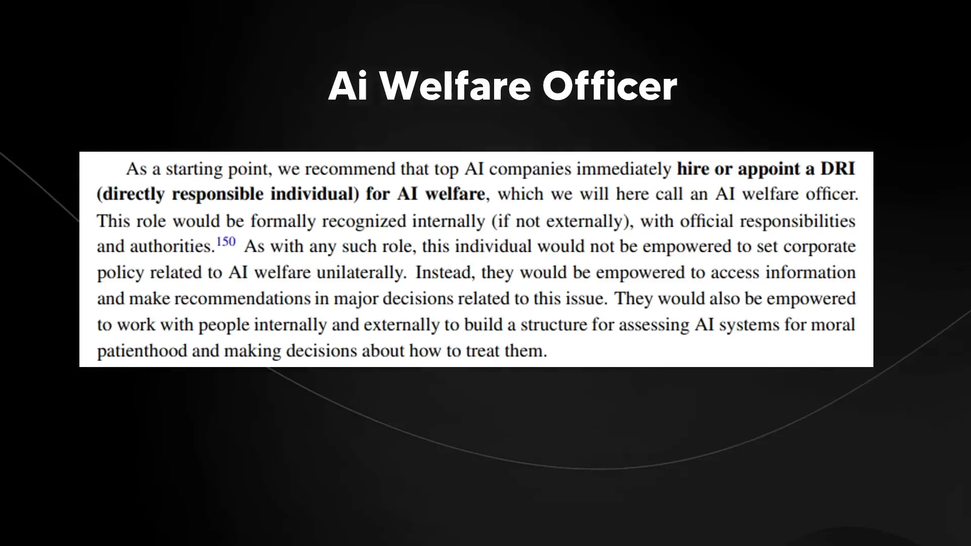 AI welfare officer role