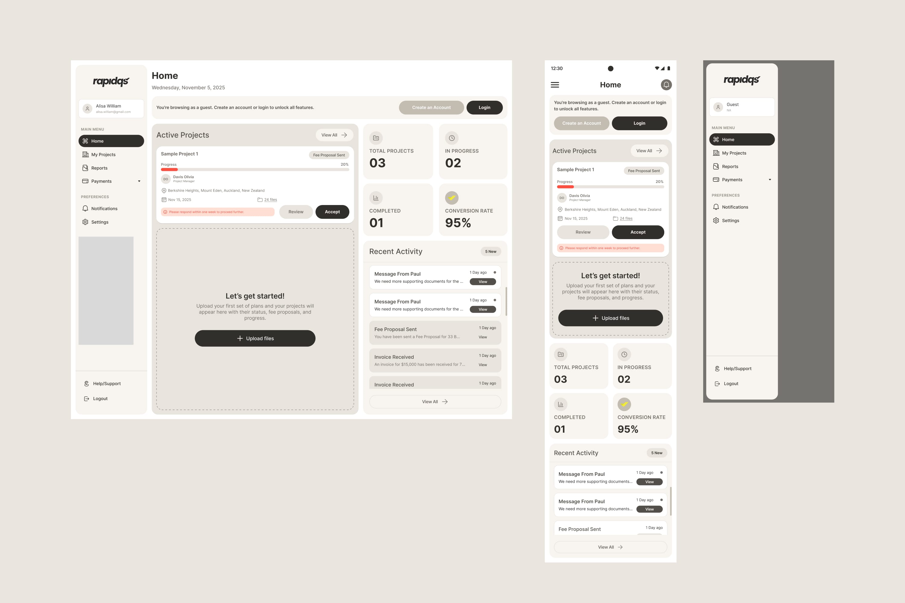 Streetside billboard with flyposters of the Batch.Works brand and illustrations