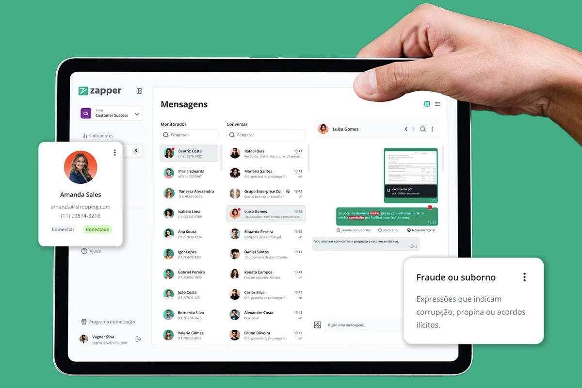 Ferramenta de monitoramento de WhatsApp corporativo, Zapper