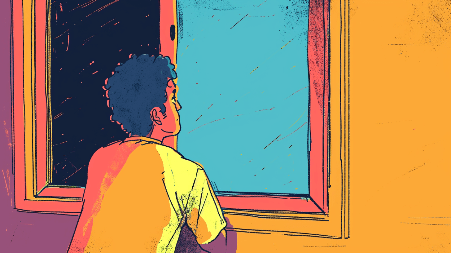 A person is looking out the window in confusion, longing for identity in the context of Borderline Personality Disorder (BPD).