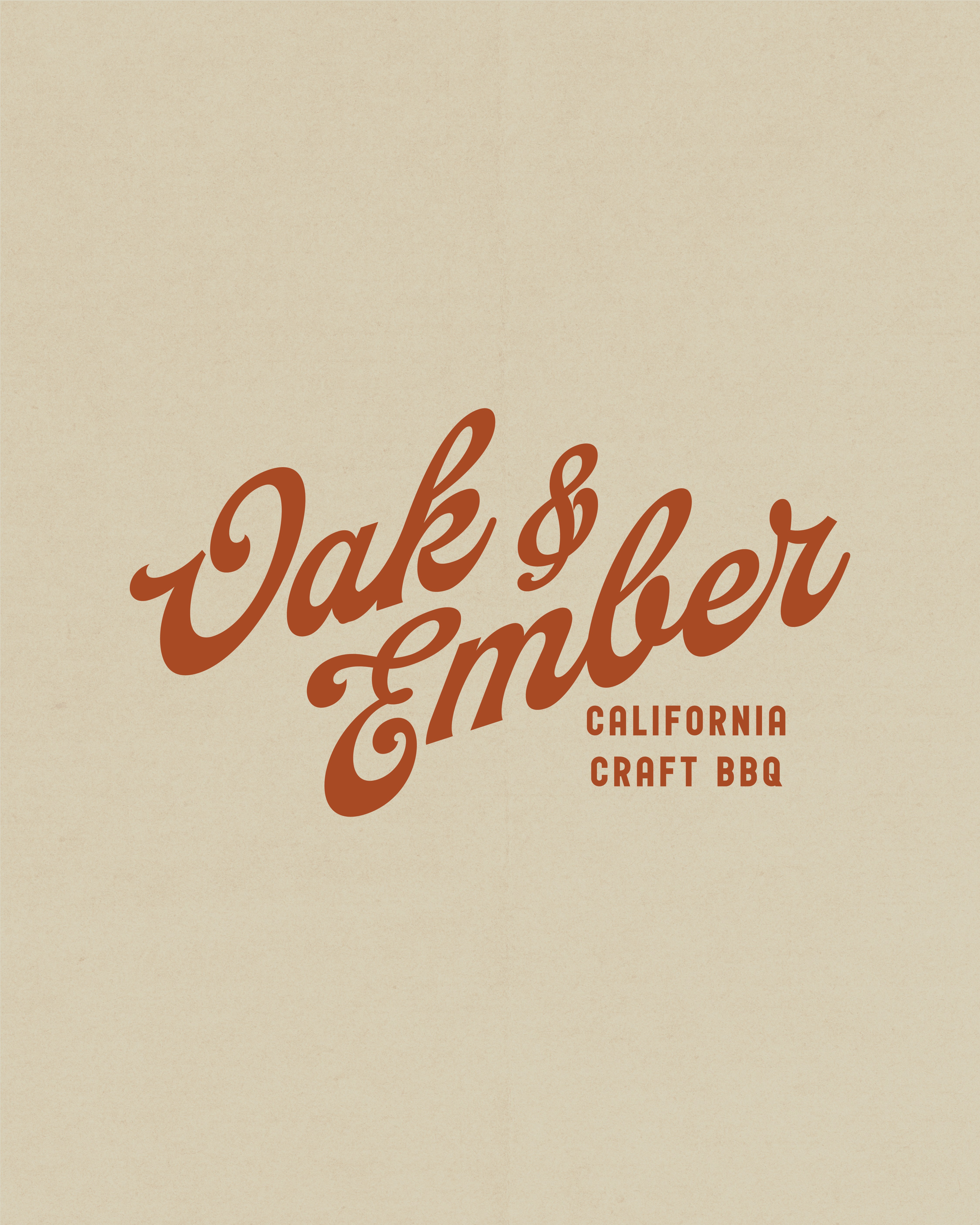 Oak and Ember wordmark logo on cream background