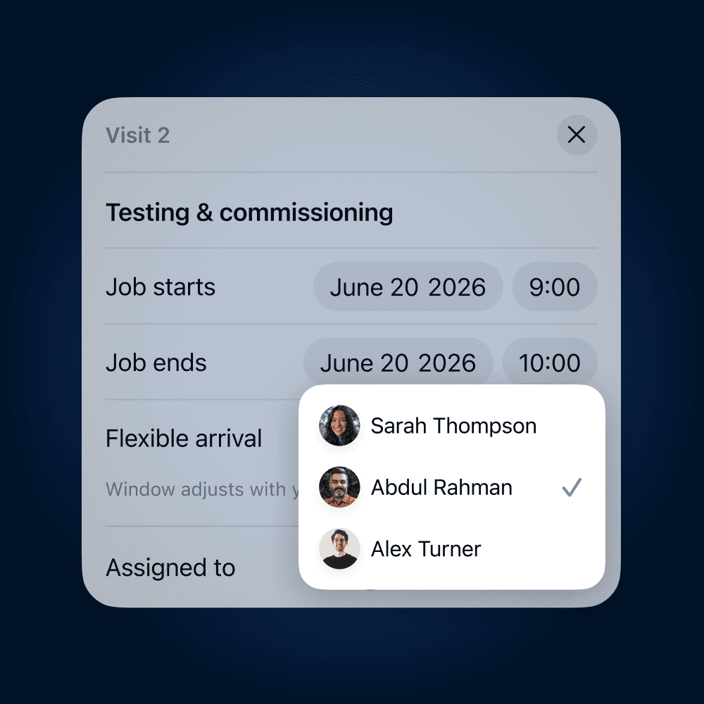 Field service software where all jobs are managed in one place with details, scheduling and ownership carried through the entire job