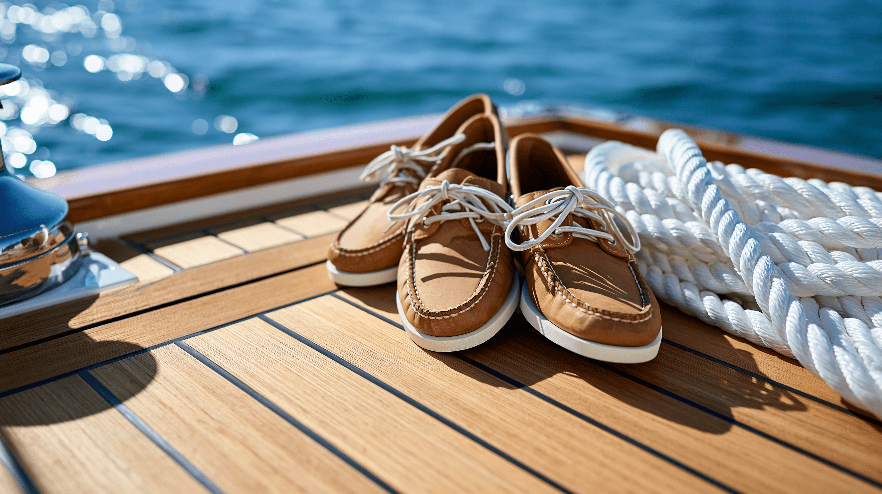 dock shoes on a boat