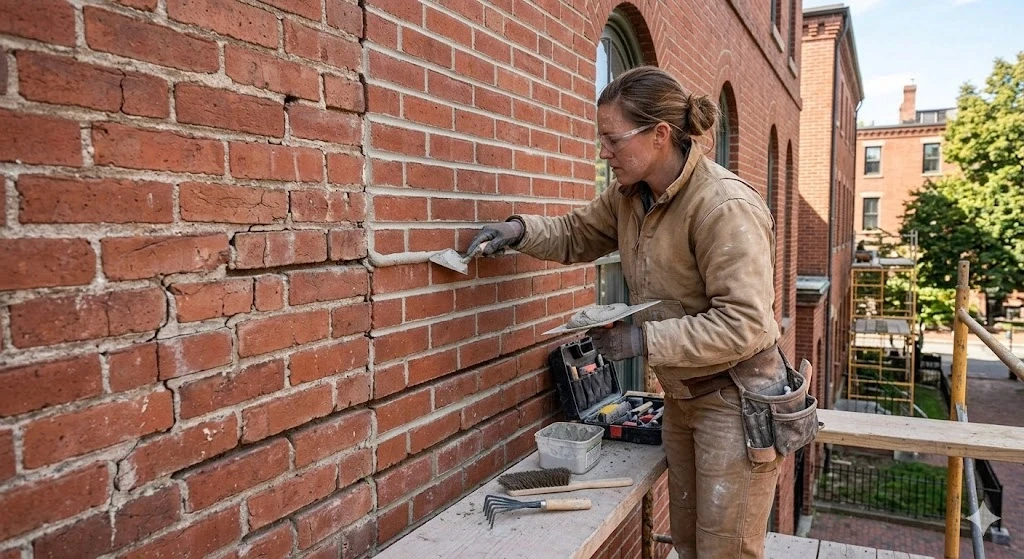 Brick and masonry repair and tuckpointing on a Fort Lauderdale building — Planet Construction FL