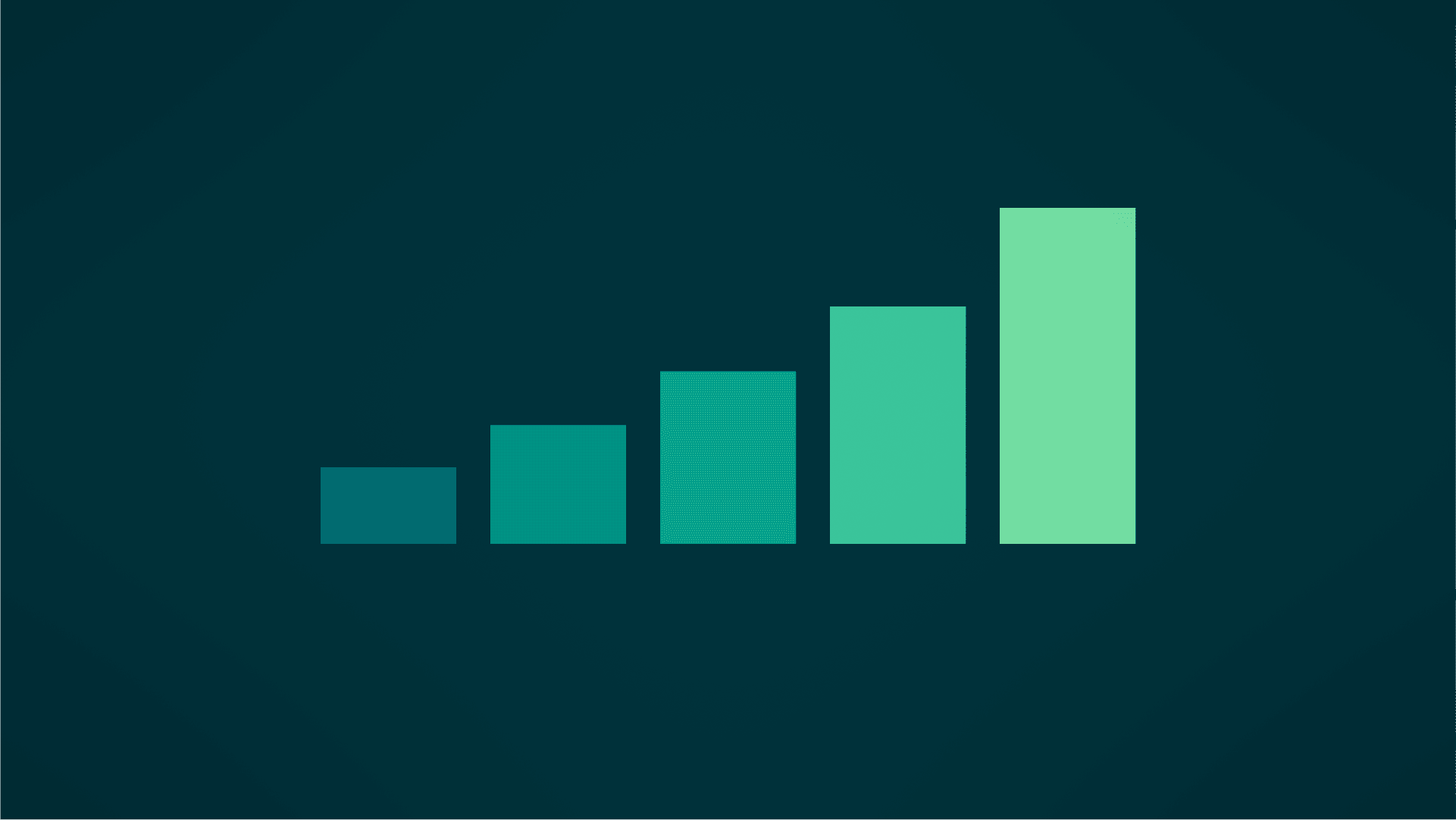 A simplified bar chart pointing upwards