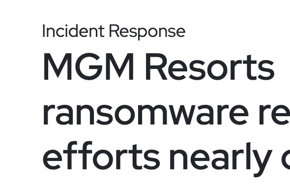 MGM Resorts ransomware