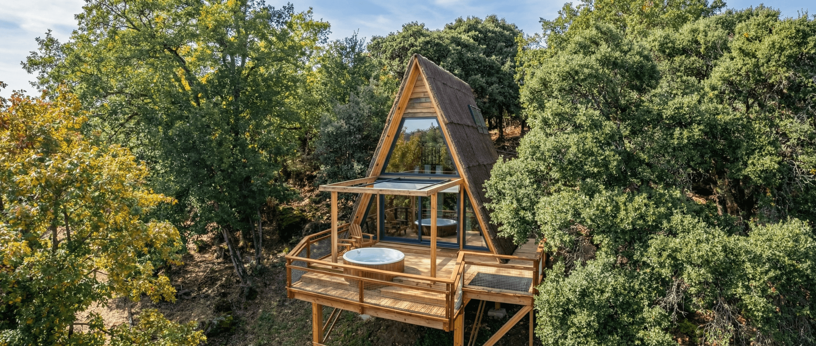 aerial view of Mas Margot on a sunny summer day