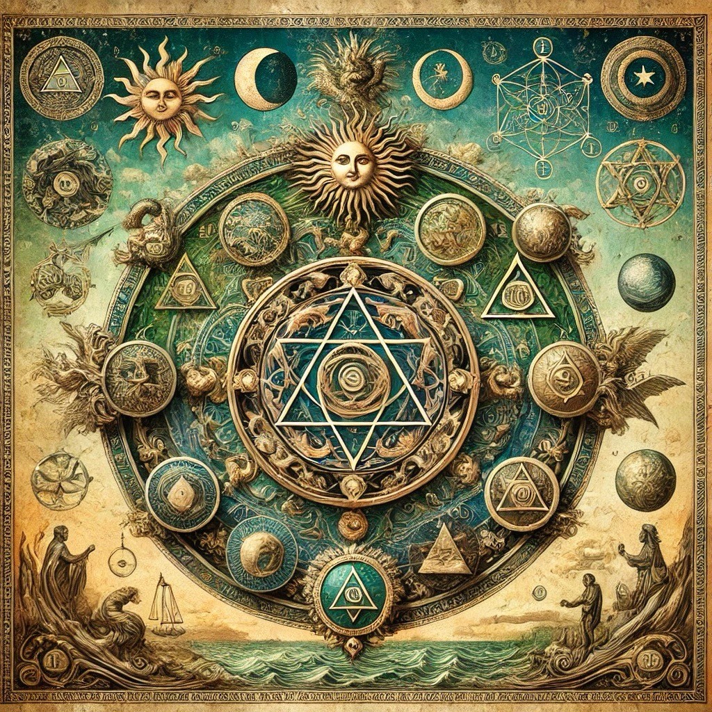 Simbolo del Tao con elementi floreali