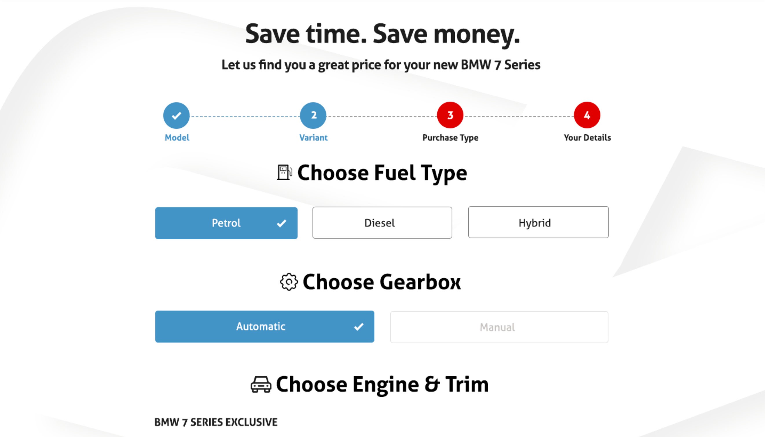 Enquiry form for Car finance company
