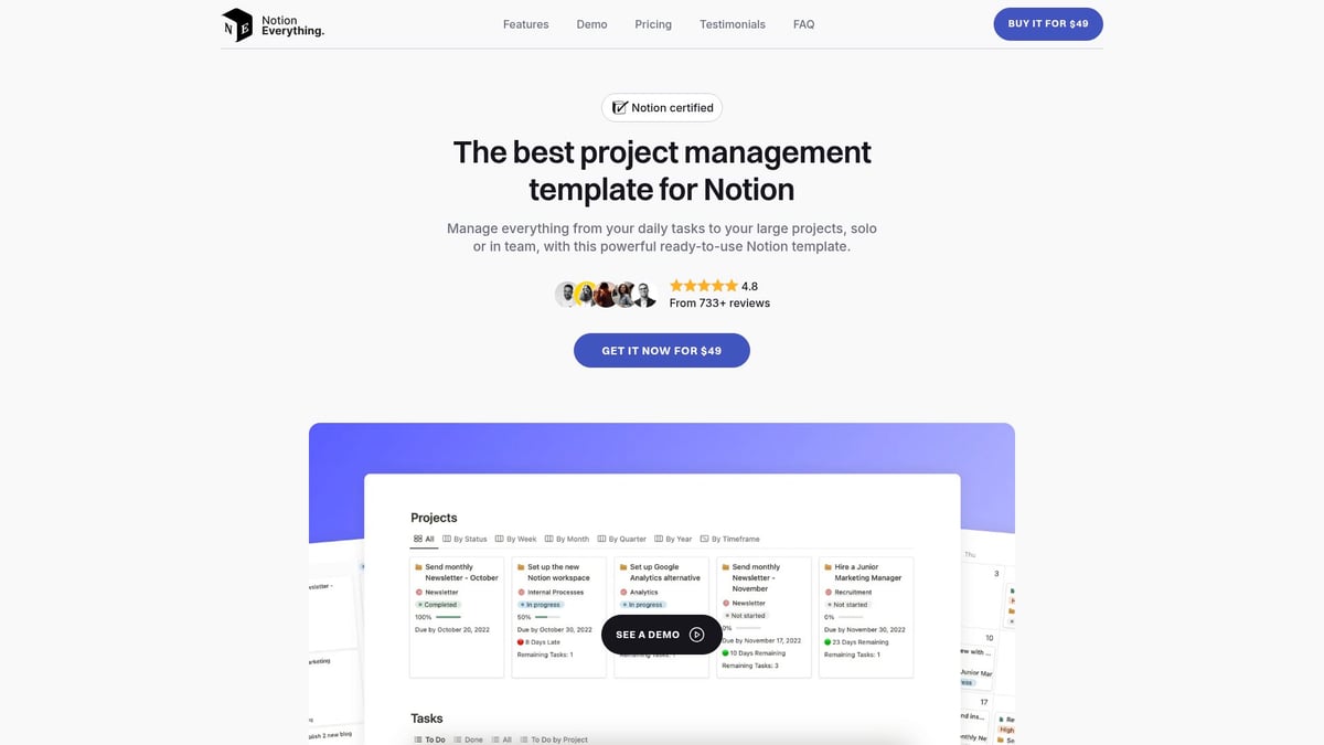 10 Game-Changing Notion Templates for Business in 2025 - Notion Project Management Template