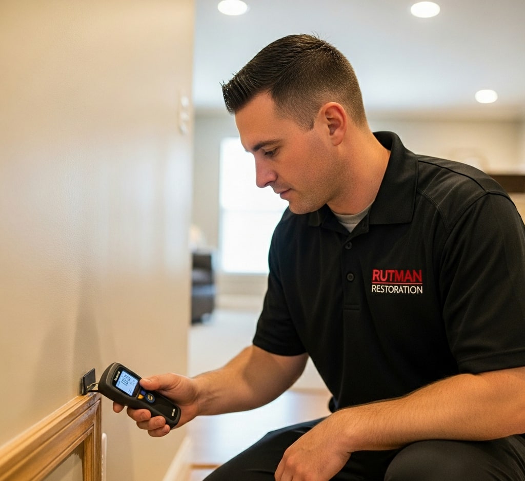 Confirming source repair with moisture meter in King City