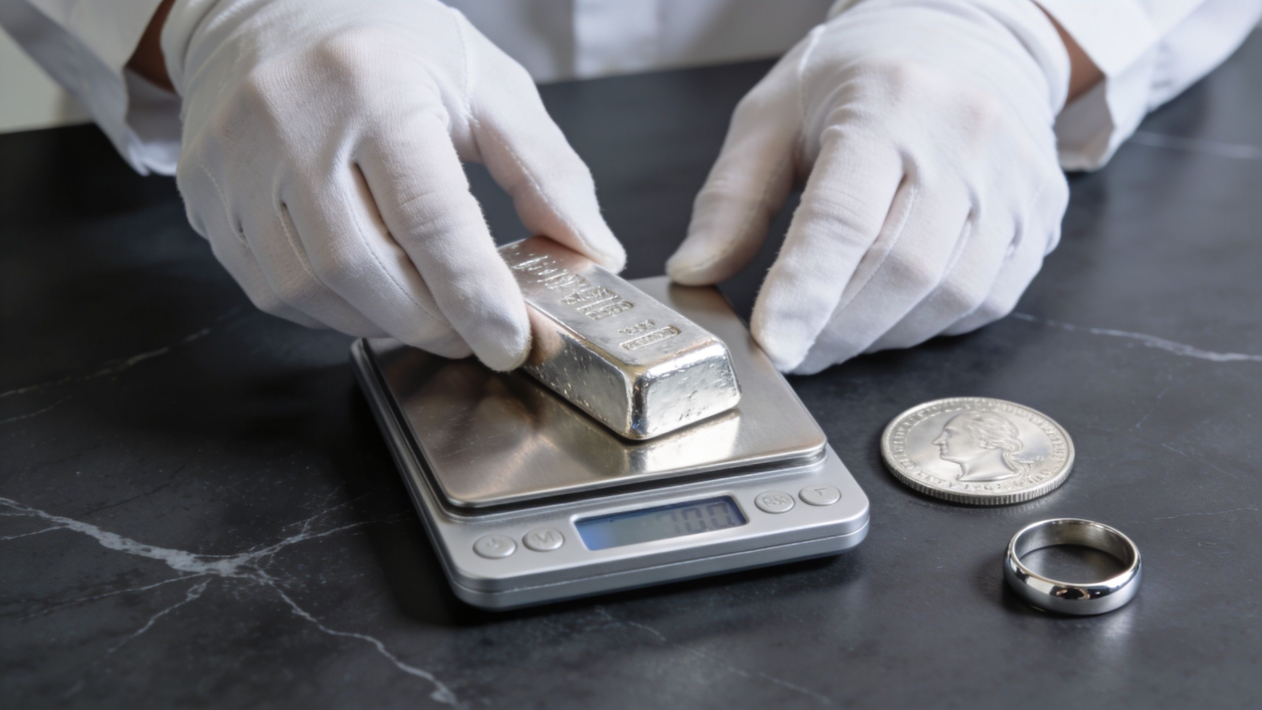 precision scale weighing gold chain