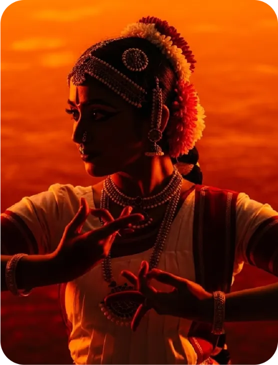 A dancer performing mohiniyattam