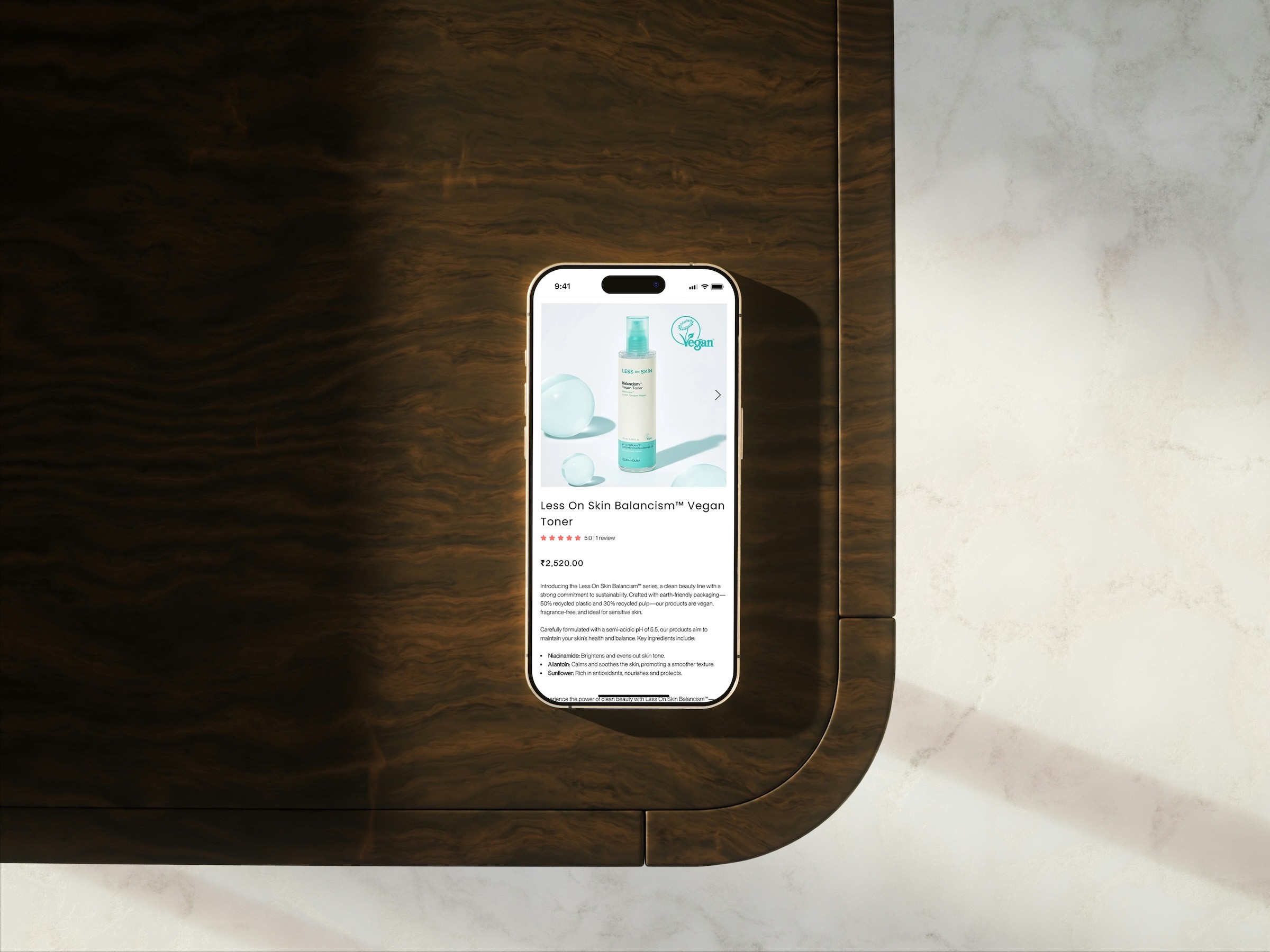 Product detail page on Mobile breakpoint