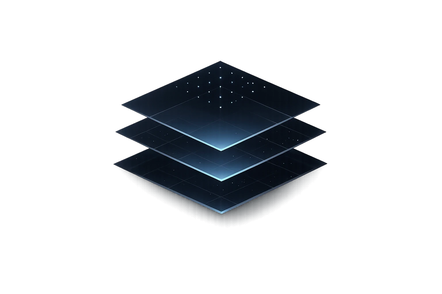 Abstract blue layered squares