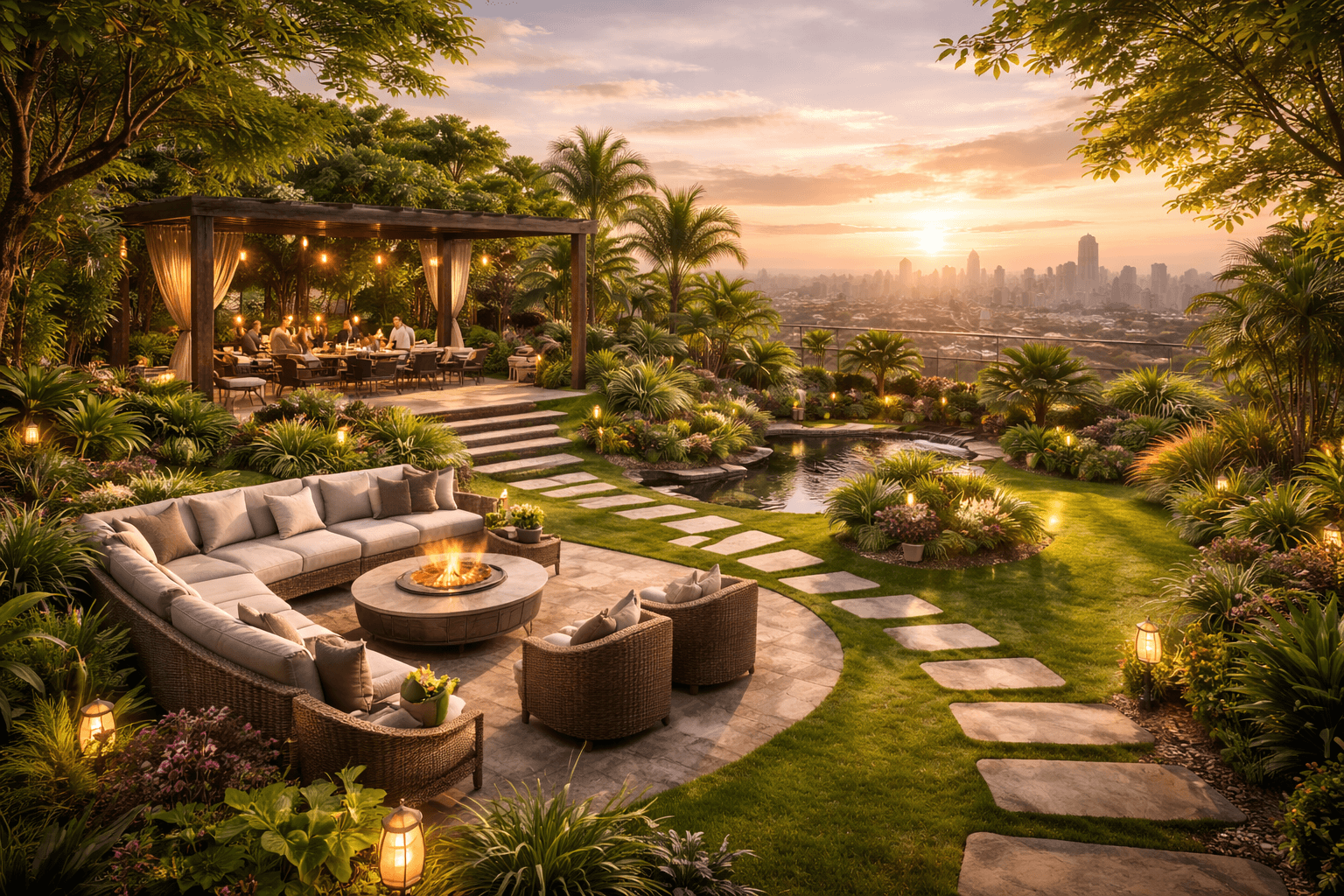 Lush landscaped green spaces with garden seating and nature-centric living in Sector 36–37, Panipat by M3M.