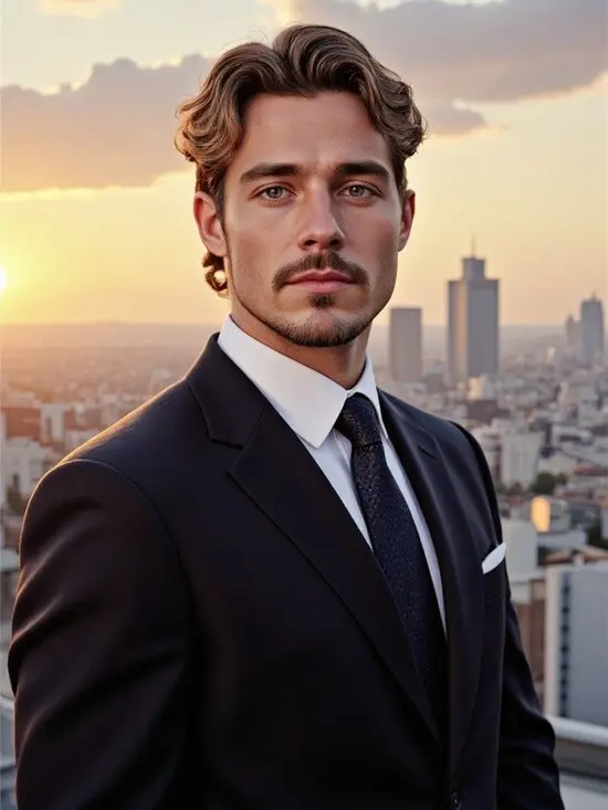 AI TikTok video generator creates rooftop businessman vibe.