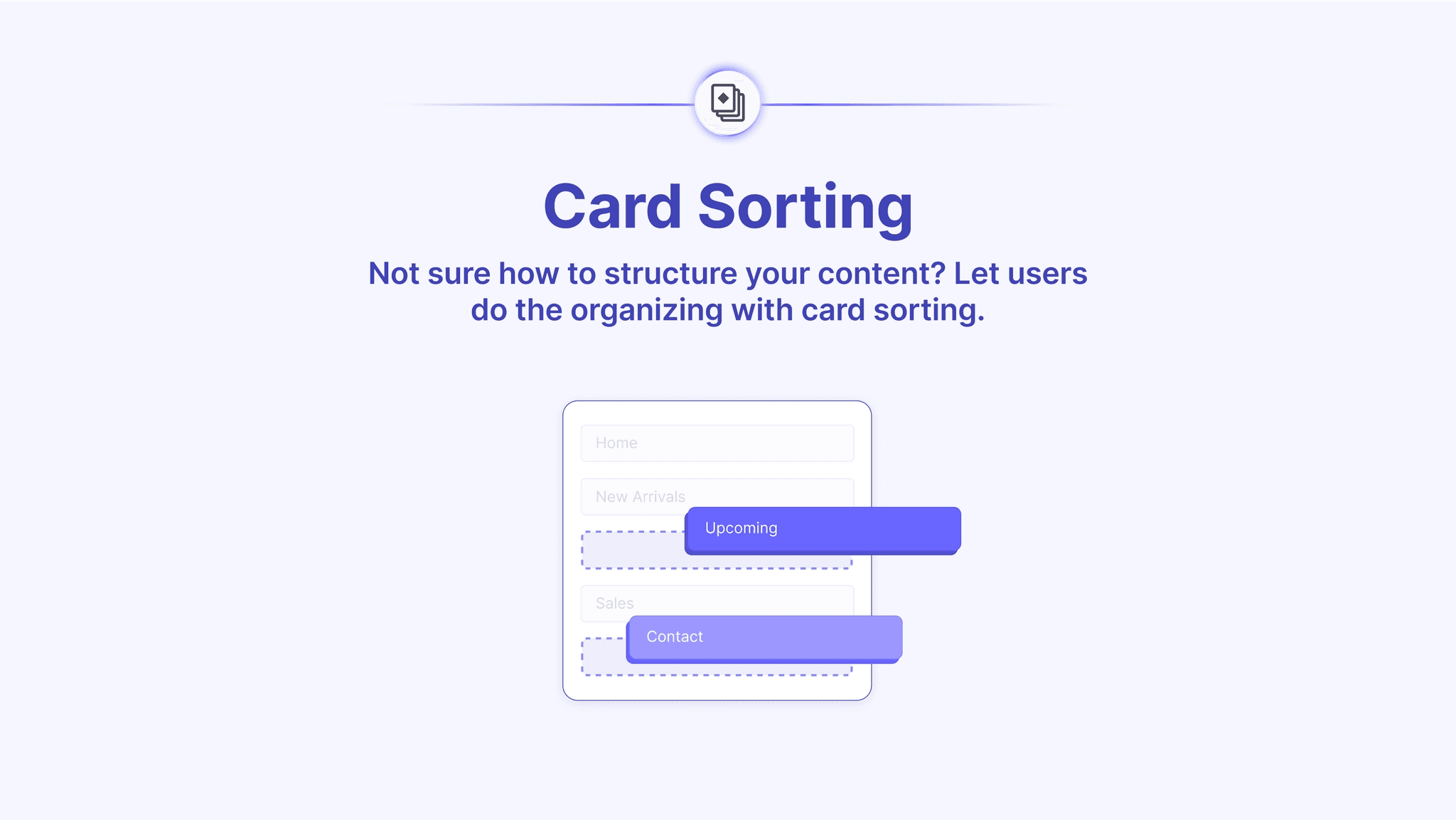 A quick guide on card sorting and a corresponding blog section to explain the UX research method + our recommendations for best research templates to run it with on Useberry