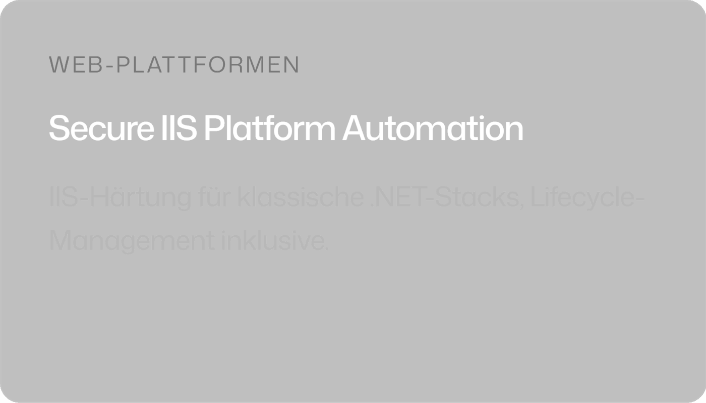 Secure IIS Platform Automation