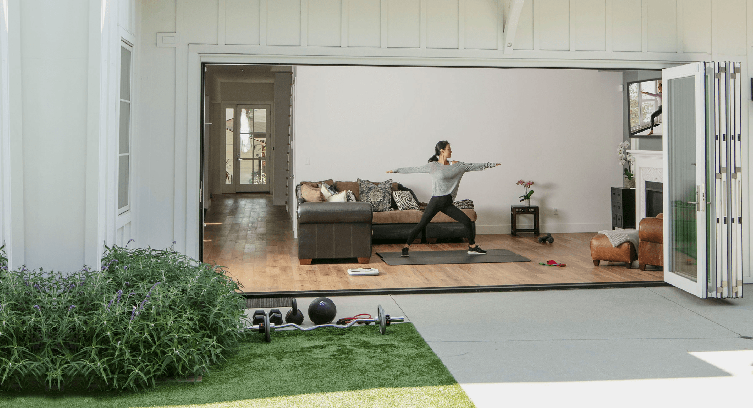 Person working out with a medicine ball