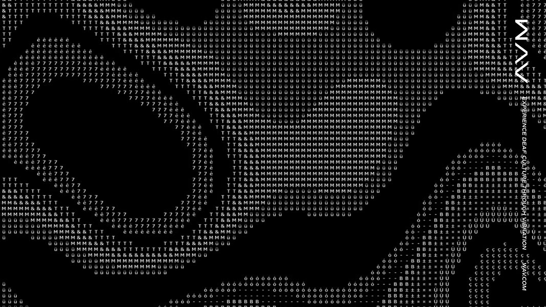 The image shows a pattern of small black symbols arranged to form the outline of a larger symbol. The pattern is dense and covers the entire image area. In the top right corner, the text "WVNM&&&" is visible in white text. Below it, the phrase "Experienced Culture Throught the Web" is written in smaller white text.