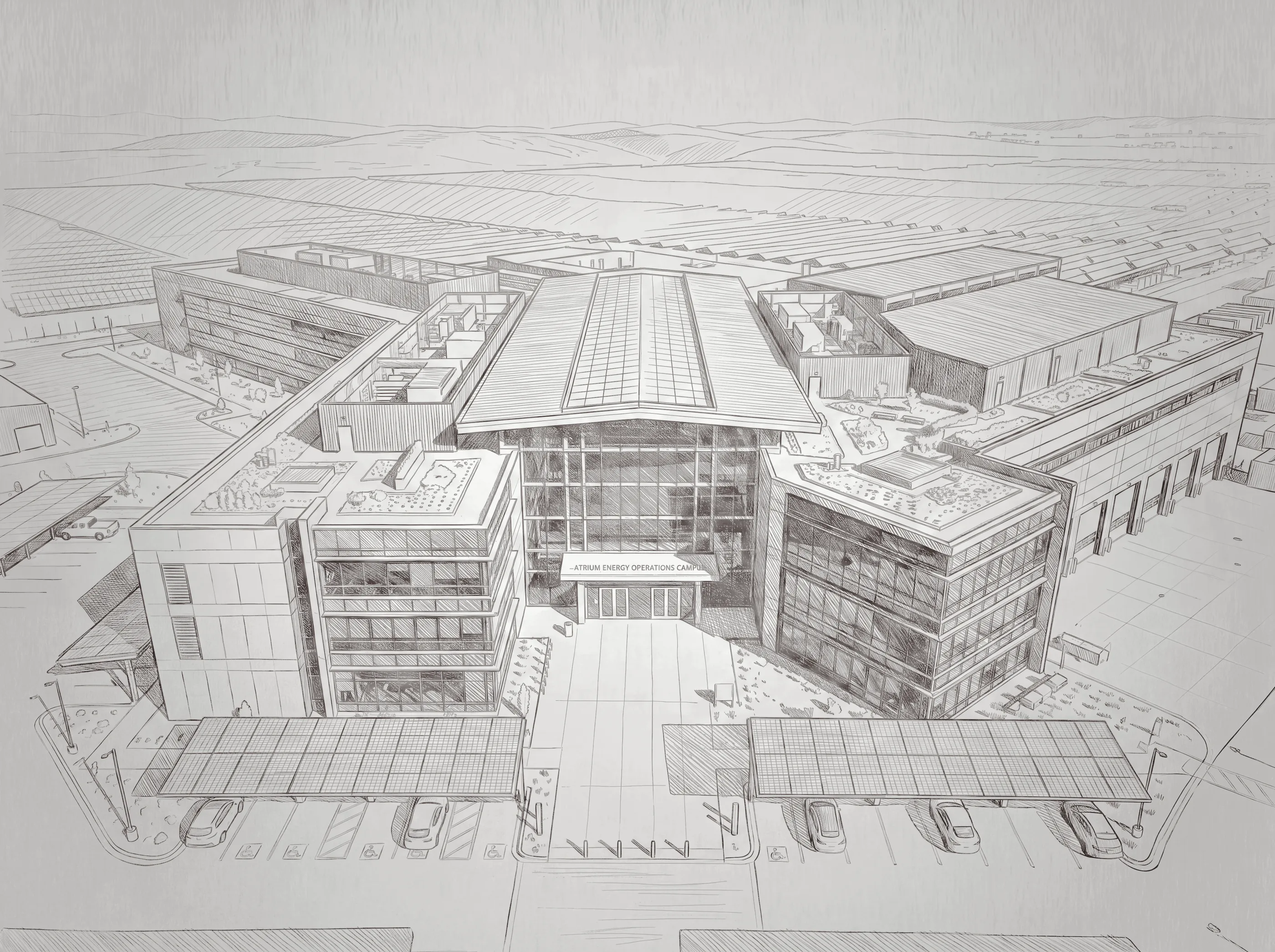 Helios Energy Park, architectural detail of an Atrium project