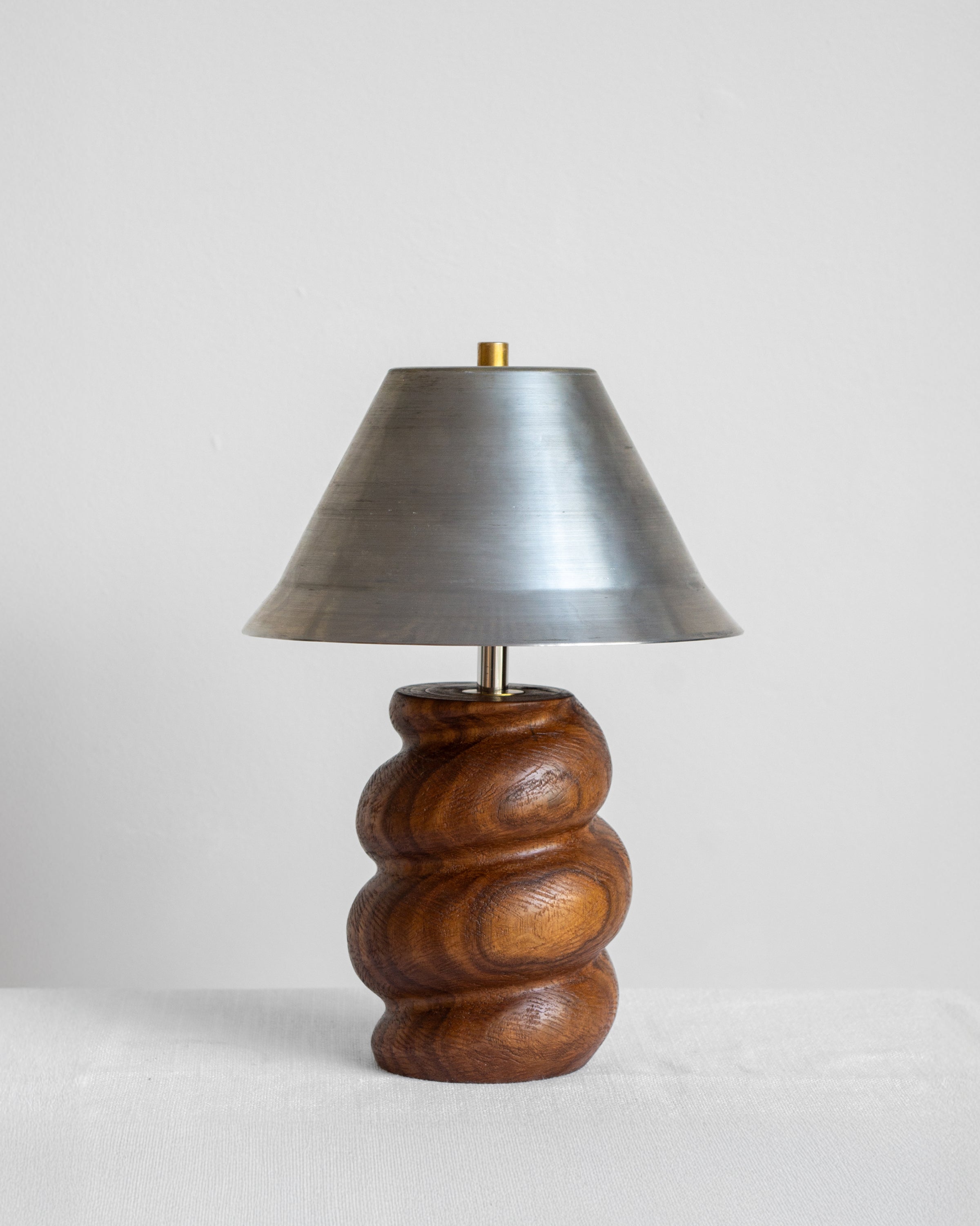 Caracol Desk Lamp with Walnut base and Steel shade available in UK, EU & US/CA wiring