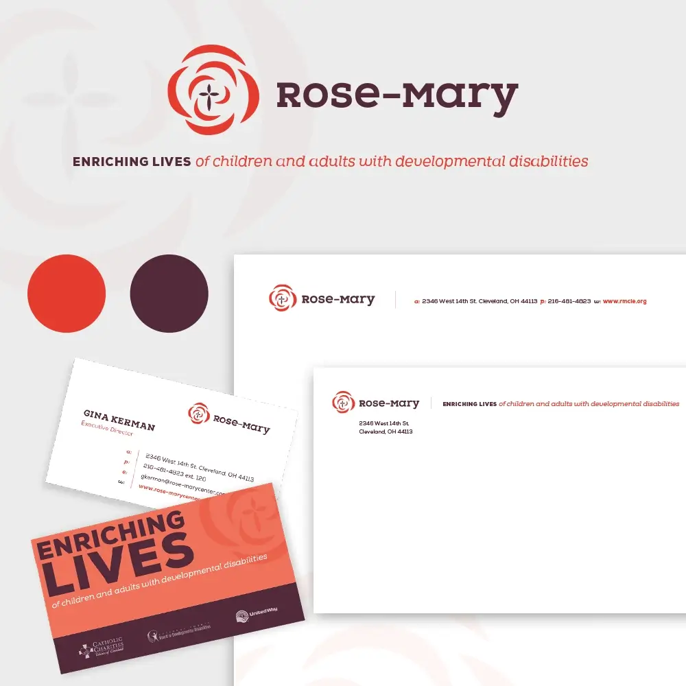 Rebrand for Rose-Mary, an organization that provides care for individuals with intellectual and developmental disabilities