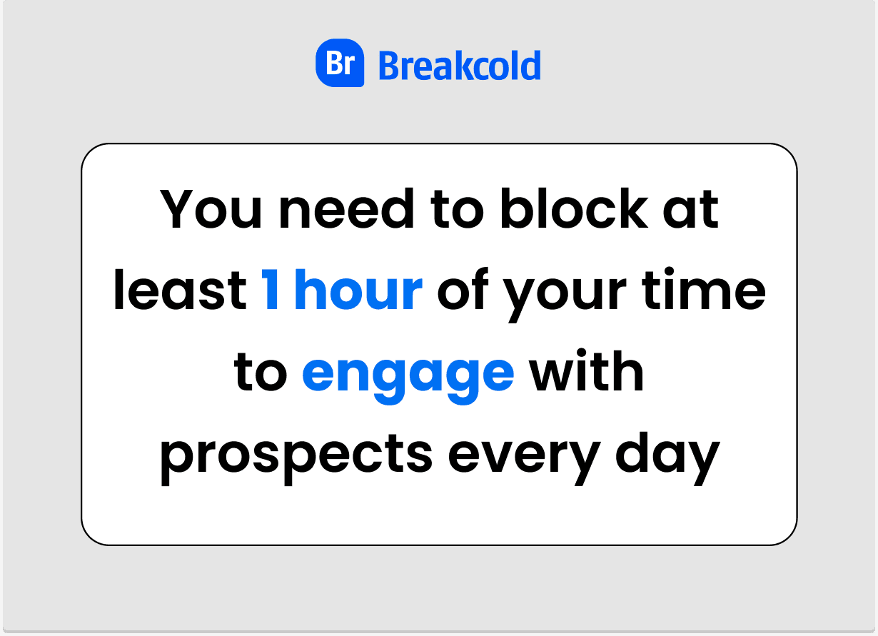 Social Selling SDR Blocking Time For Social Selling | Breakcold