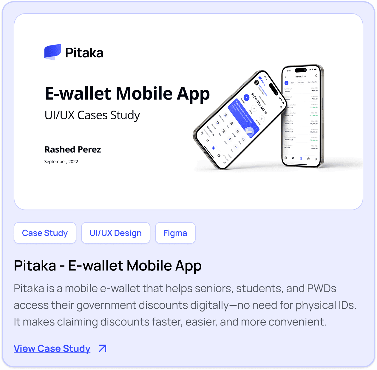 Pitaka E-wallet Mobile App – UI/UX Case Study by Rashed Perez