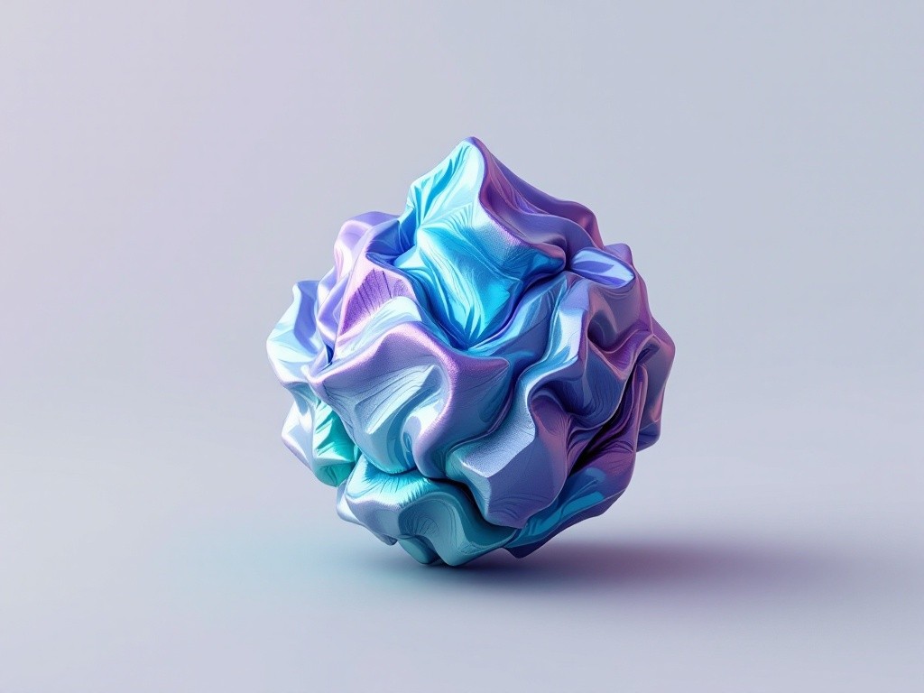 Abstract iridescent blue and purple blob