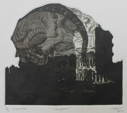 herd of sheep on road painting