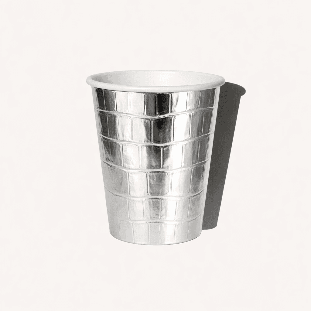 Red and black 3D cube mockup on a table