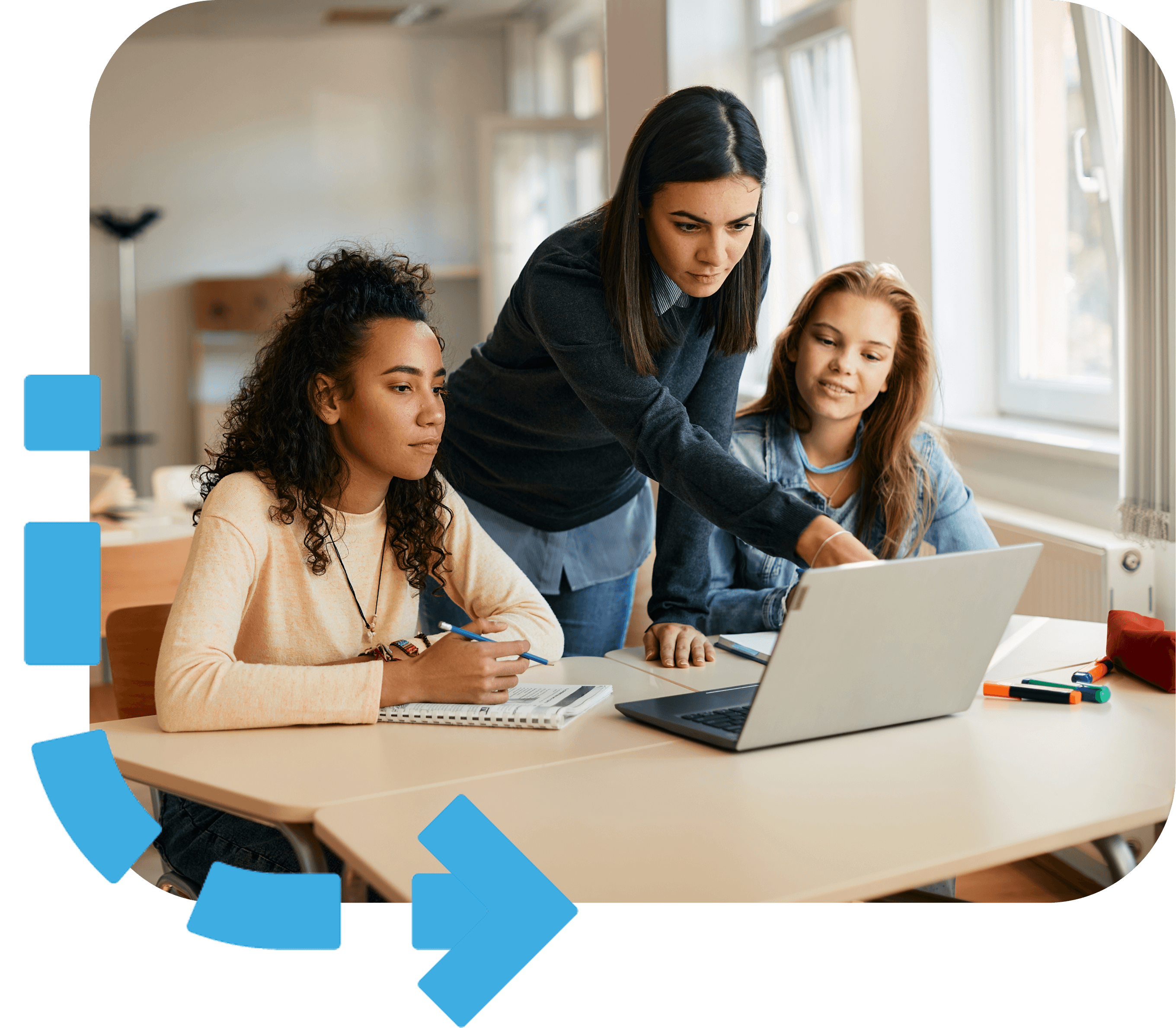 Counselor working with a student