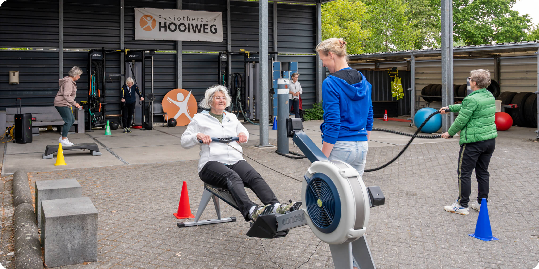 A women training her legs