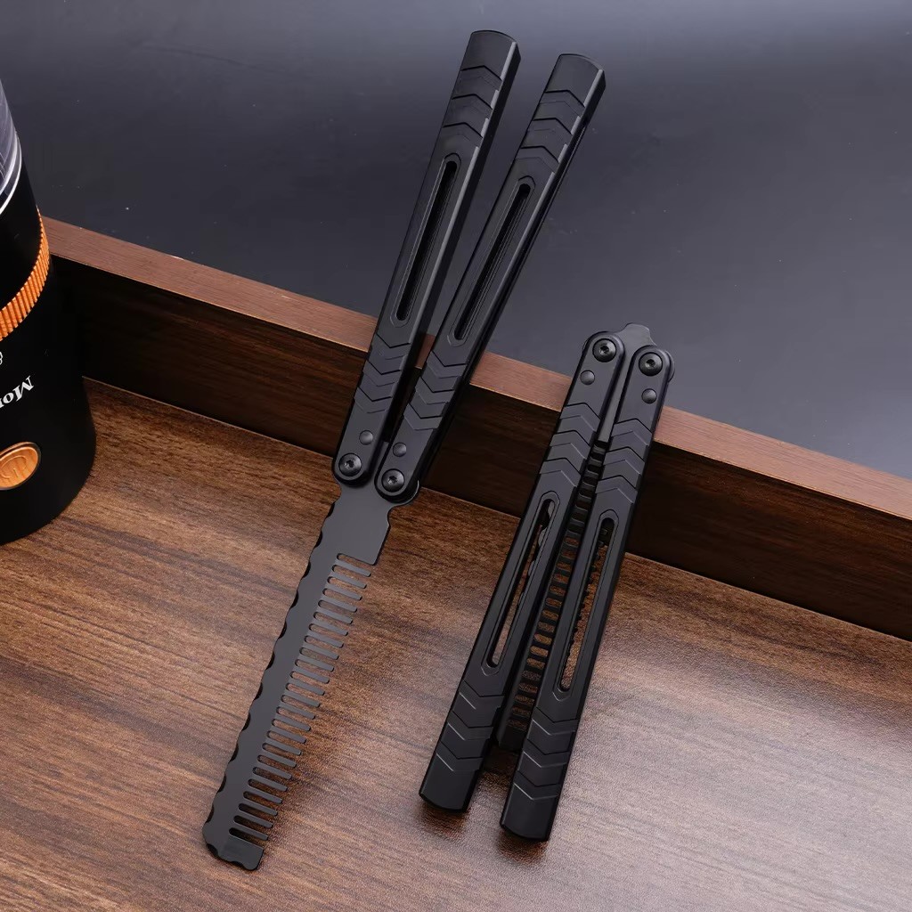 Black FLYCOMB against a dark studio wall