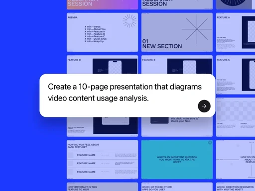 AI가 자동으로 콘텐츠 구성을 제안하고 10페이지 분량의 슬라이드를 완성하는 Alan Slide 서비스 화면