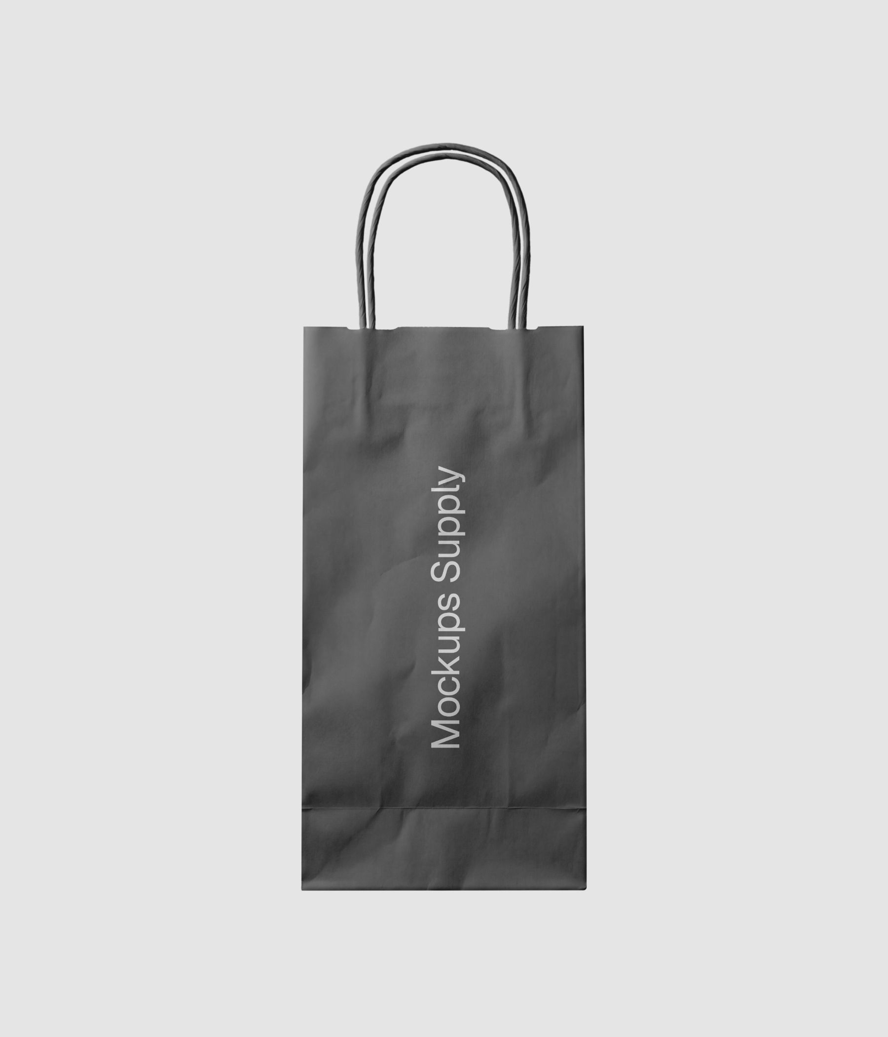 Paper bag mockup with twisted handle, ideal for boutique retail and gift packaging