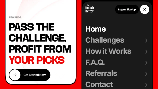 TheFundedBettor mobile menu design